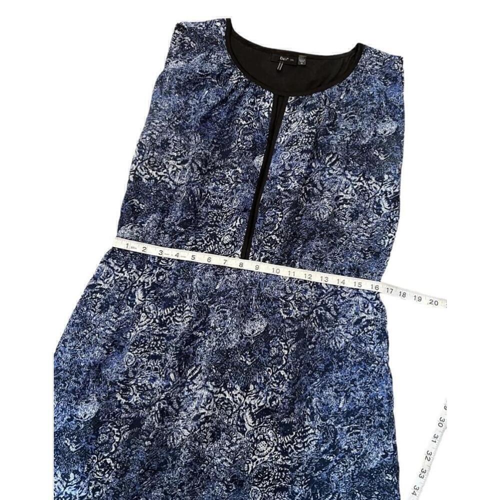 DEX Blue Printed Mid Length Sleeveless V Neck Dress M - Picture 6 of 10